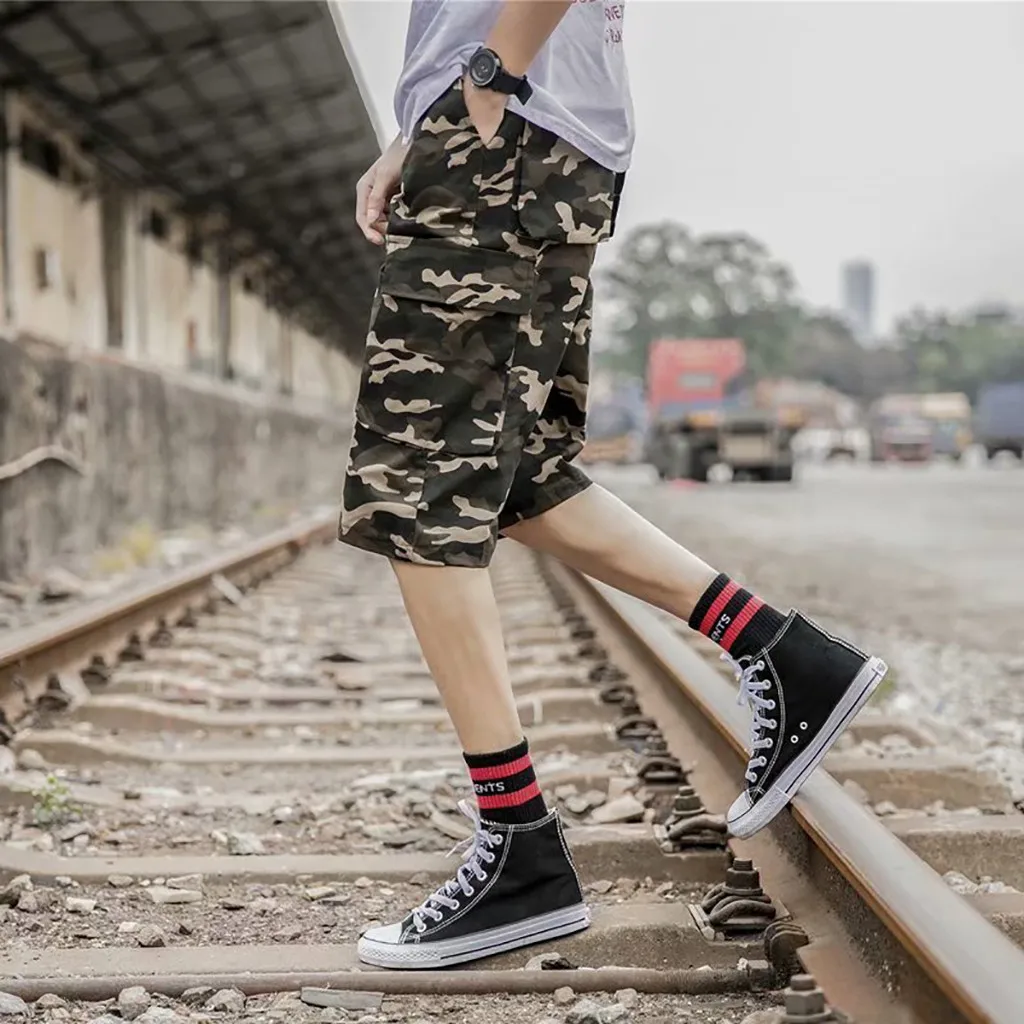 Летние мужские повседневное пляжное короткое фирменные принтованные мужские шорты кэжуал крутые летние популярные штаны для отдыха многокарманные весенние комбинезоны