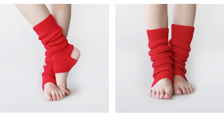 Мягкие балетные танцевальные носки для девочек, латинский современный танец, вязаные гетры для женщин, зимние спортивные носки с дырками