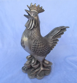 

Tibetan silver Big rooster statue/Lucky Money Cock ,High 10 inch