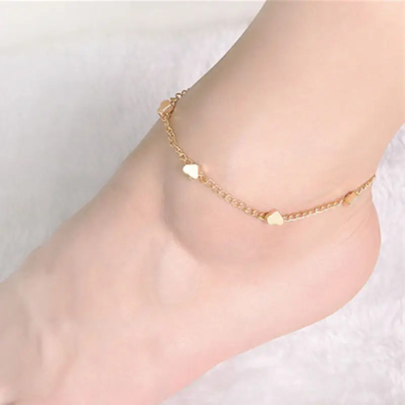 Heart Love Design Bracelet For Women Girls Summer Fashion Foot Jewelry Feet Accessories Women Gold Foot Jewelry Chain Anklet