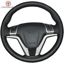 LQTENLEO черная искусственная кожа DIY сшитый вручную чехол рулевого колеса автомобиля для Great Wall Haval Hover H6 2011-2013