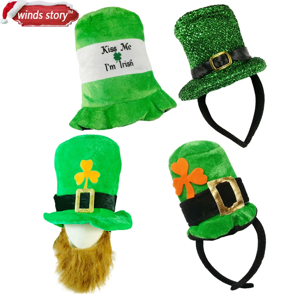 Disfraz San Patricio, sombrero de copa con Leprechaun, accesorio para Barba, gorro, diadema, de Escocia, fiesta verde, sombreros irlandés, Día de San Patricio|day|day - AliExpress