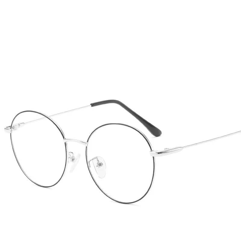 От вредного синего излучения компьютера UV400 очки Для женщин очки прозрачные очки, защита компьютера круглая оправа для очков Для мужчин PG0022 - Цвет оправы: C5 Black Silver