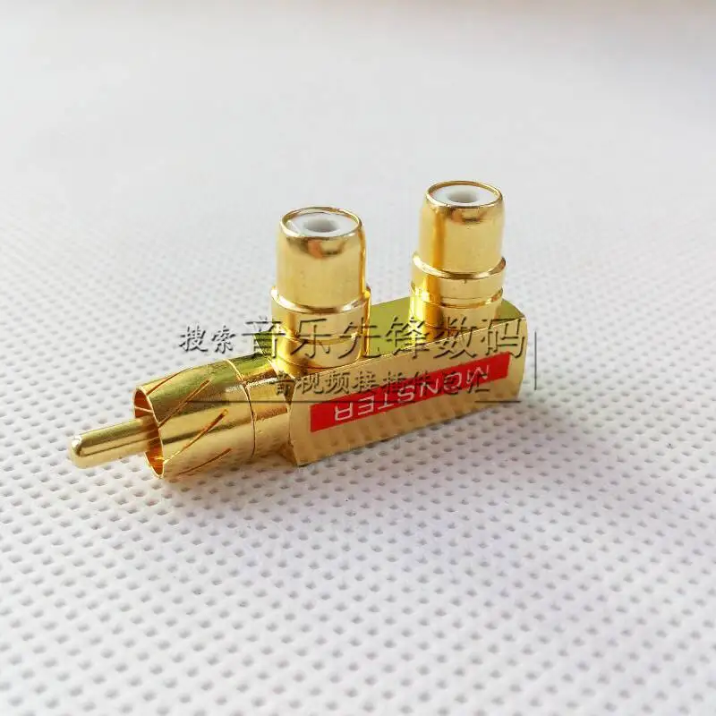 3 шт. F shaped позолоченная медь a revolution two female RCA в форме ружья один сантиметр две