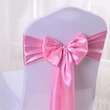 HAZY Wedding Satin Chair Sashes Bow Cover Sashes for Wedding Hotel Banquet Party Decoration Color17x275cm