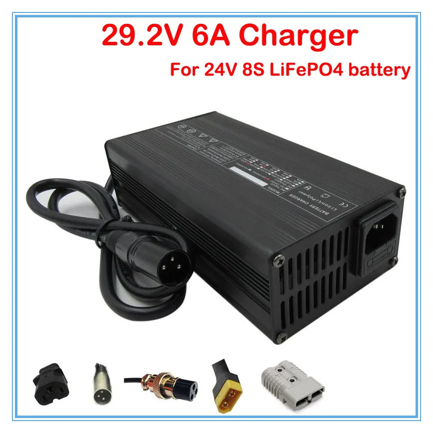 

Wholesale 5pcs/lot 180W 29.2V 6A charger 24V 6A LiFePO4 Charger 110V / 220V For 8S 24V LiFePO4 Battery pack DHL Free ship