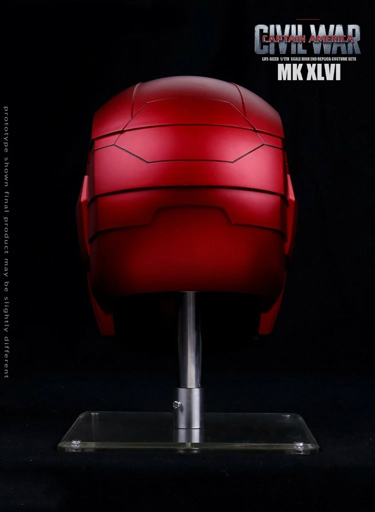 Коллекционная 1/1 шкала Мстители 4 Железный человек MK46 маска шлем Автоматическая ВКЛ-ВЫКЛ окружность головы до 62 см модель