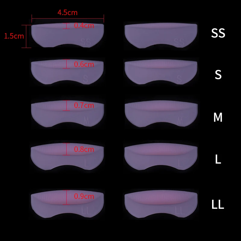 

5 Pairs Silicone Gasket Eyelash Root Lifting Permanent Curler Curling False Eyelash Shield Pad Makeup Tools