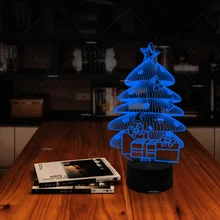 Мультфильм Рождественская елка укладки декоративные светодио дный огни 7 Изменение Цвета Рождественские огни Открытый украшения дома