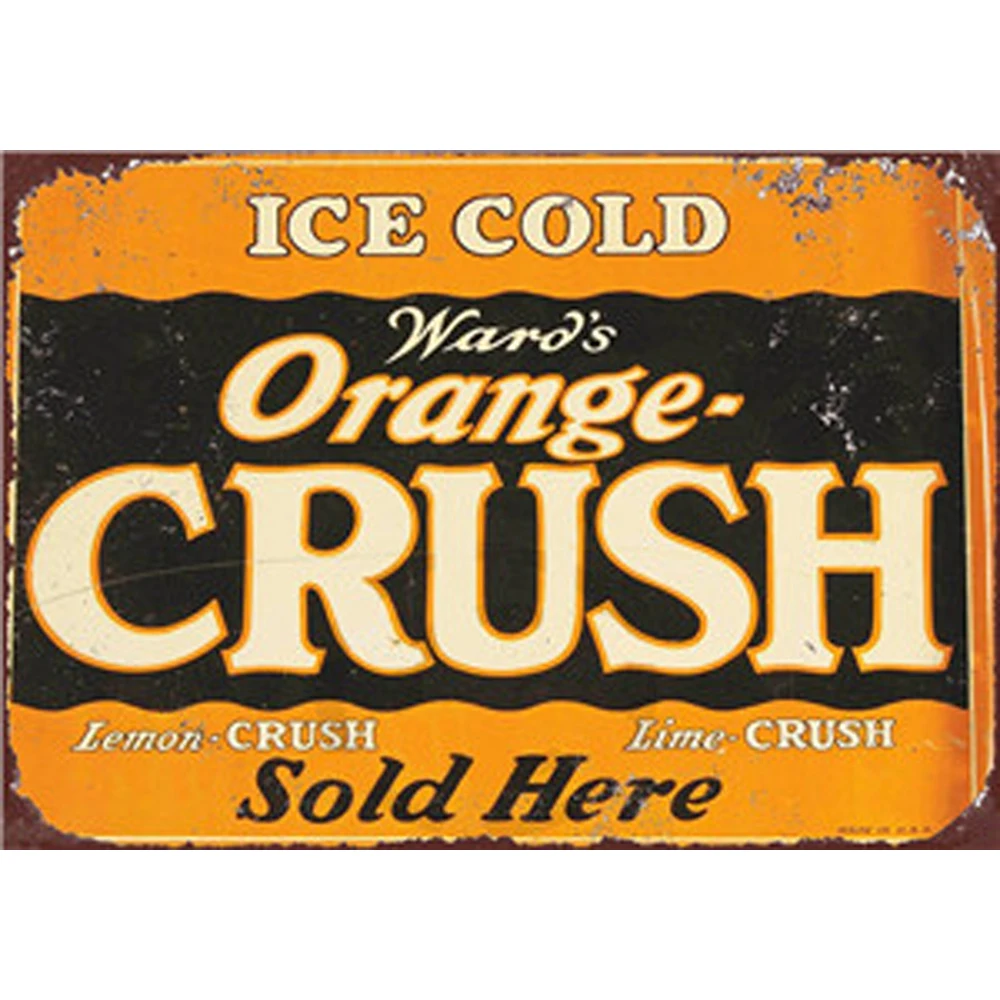 

Orange Vintage Metal Plate Tin Signs Wall Poster Decals Plate Painting Bar Club Pub Home Decor Wall 30*20cm