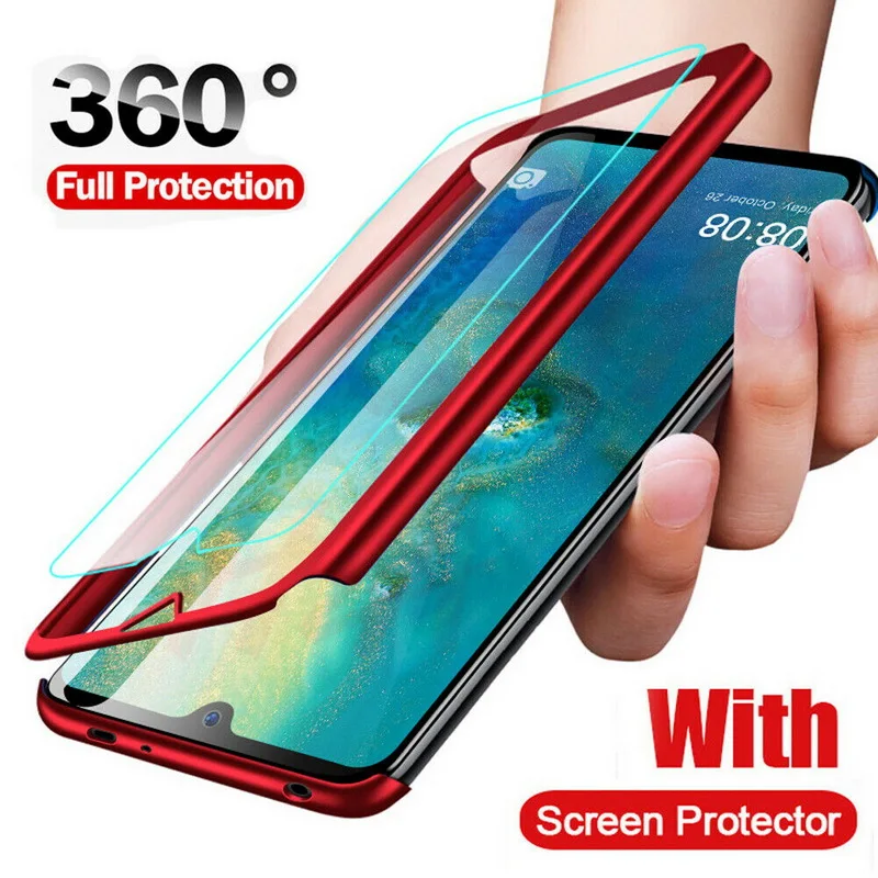 

360 Full Cover Protective Phone Case For Xiaomi Mi 9 SE Max 3 2 A2 Lite For Xiaomi Redmi Note 7 6 Pro S2 With Glass