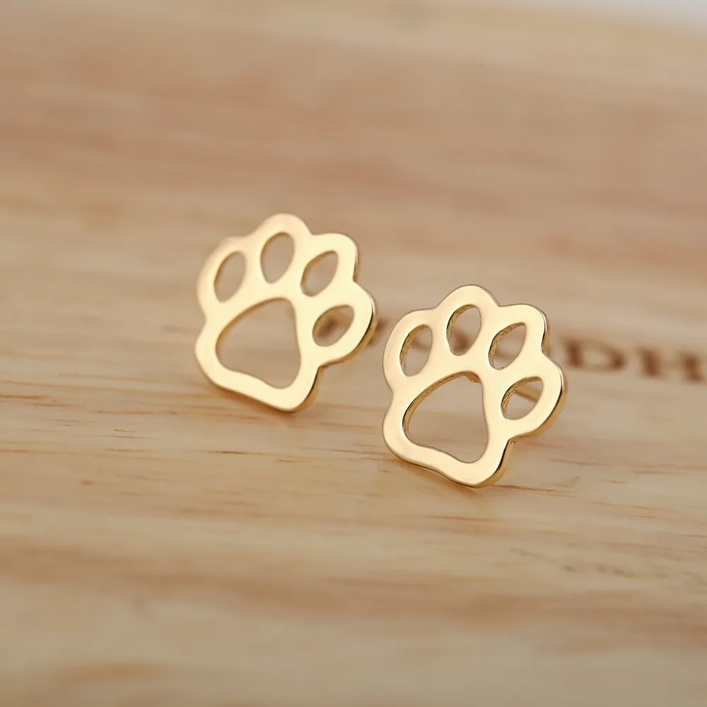 Женские серьги-гвоздики Daisies Tiny Pet Dog Paw милые серьги с щенком ювелирные аксессуары