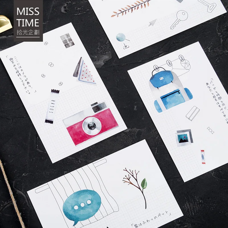 

30 pcs/lot Live debris student Greeting Card Postcard Birthday Letter Envelope Gift Card Set Message Card