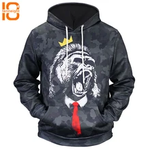 TENNEIGHT осенние и зимние толстовки спортивные толстовки Мужские Цифровые животные 3D печать беговые толстовки мужские рубашки