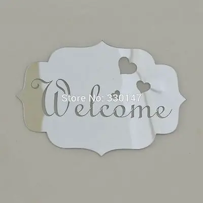Espejo 3D moderno signo de bienvenida Adhesivo de pared de acrílico DIY decoración de entrada para el hogar Espejos decorativos Espejo 3D moderno signo de bienvenida Adhesivo de pared de acrílico DIY decoración de entrada para el hogar Espejos decorativos
