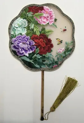 Ручной работы шелковые веера шелковицы цветы двойной вышивкой китайский Подарочный веер высокого класса бамбуковая ручка декоративный вентилятор свадьба