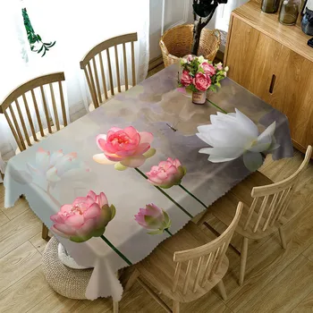

Pink flowers dining Tablecloth Cofffee Dining waterproof 3D rectangular tablecloth round table customized size Cushion cover