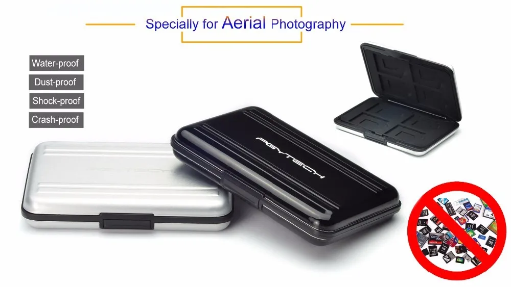 PGY SD SDHC CF Memory Card DJI Phantom 3 4 Inspire1 OSMO X5 3 Accessories Aluminum Carrying Bag Box Case Holder Protector Wallet