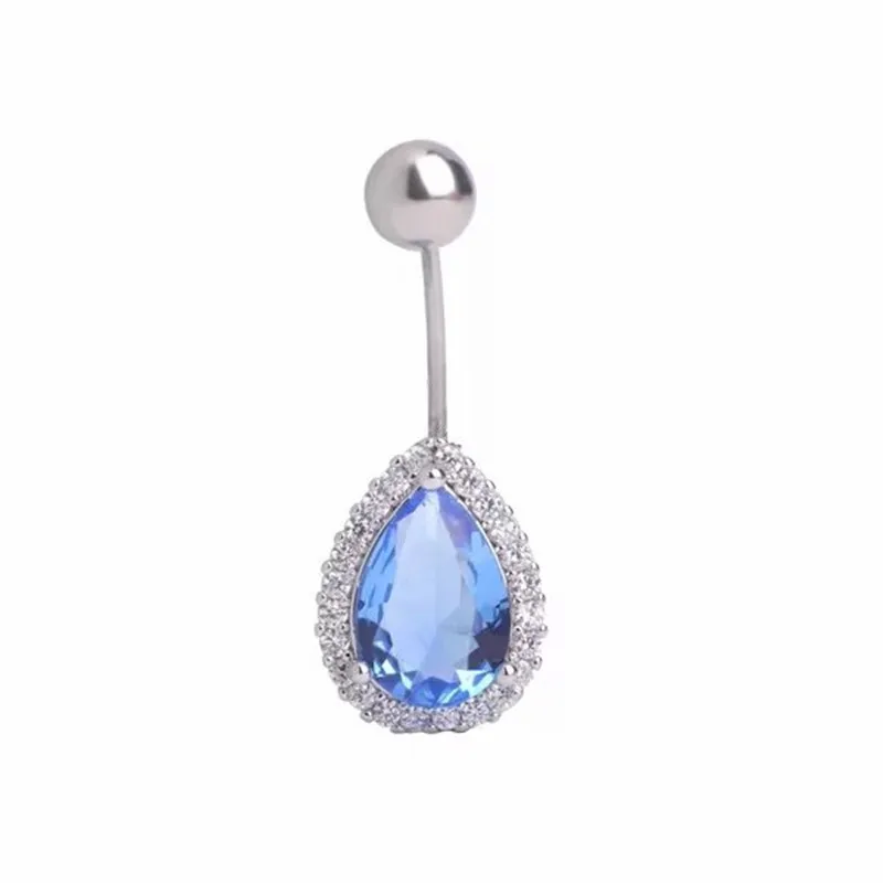 Женское кольцо для пупка в форме капли воды с кристаллом Swarovski| |