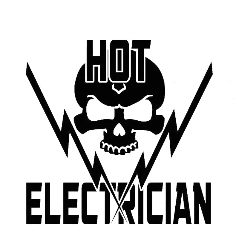 

14CM*13.6CM A1 Hot Electrician Skull Electricity Transformer Line Lineman Vinyl Decal Sticker Car Stickers Black Sliver C8-1243