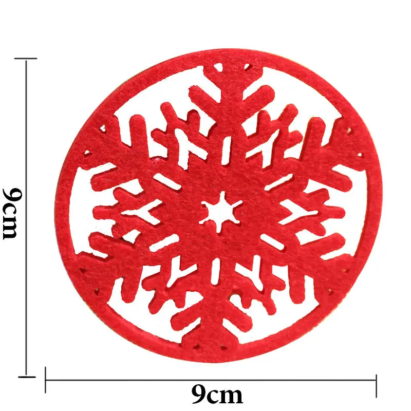 2 шт снежинки подстаканник коврик из нетканого материала вечерние рождественские украшения для посуды поднос кофейные подушечки домашний Рождественский D