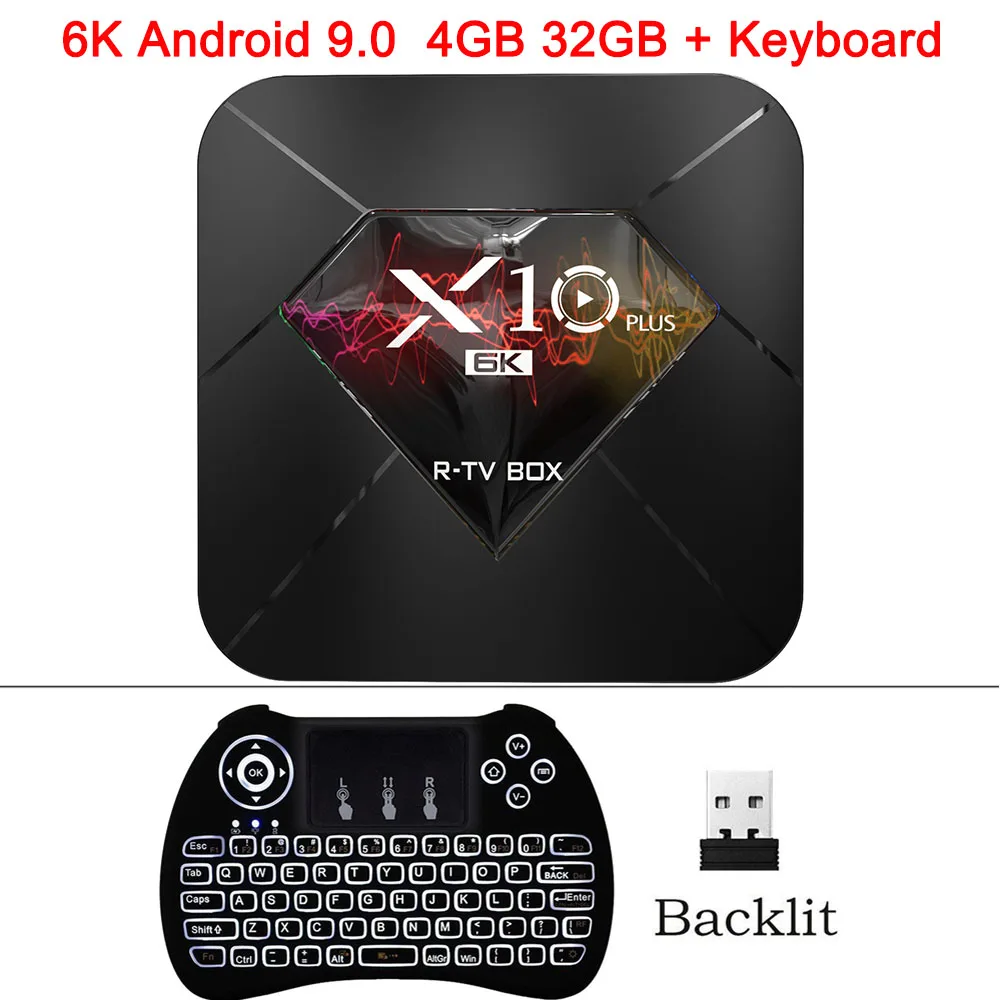 XGODY 2019X10 Plus 6K Android 9,0 Smart tv Box Allwinner H6 Четырехъядерный 4 ГБ 32 ГБ 64 Гб 2,4 ГГц Wifi USB 3,0 H.265 медиаплеер коробка - Цвет: 4GB 32GB Keyboard