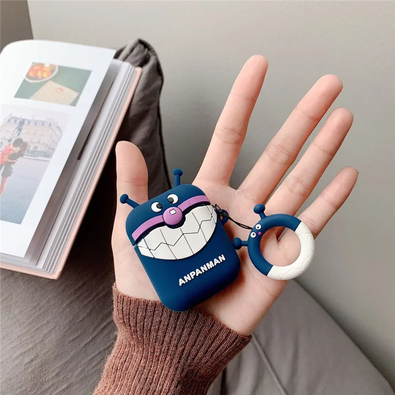 Cute Bluetooth Wireless Earphone Case For Apple AirPods Silicone Cartoon Charging Cases For Air Pods Protective Cover Key Rings (2)