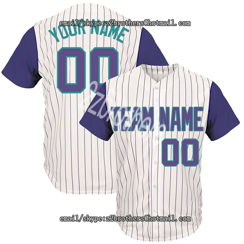 Customized White Pinstriped Baseball Jersey with Sewn Any High School