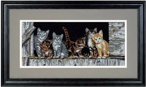 CS-1301 cross stitch kit six cats kitties at the window Dim 35133.jpg