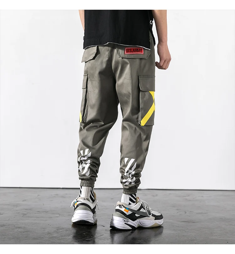 Новинка 2019, мужские брюки карго, Мужские штаны-шаровары с большим карманом, Харадзюку, Мужские штаны для бега в стиле хип-хоп, LBZ115