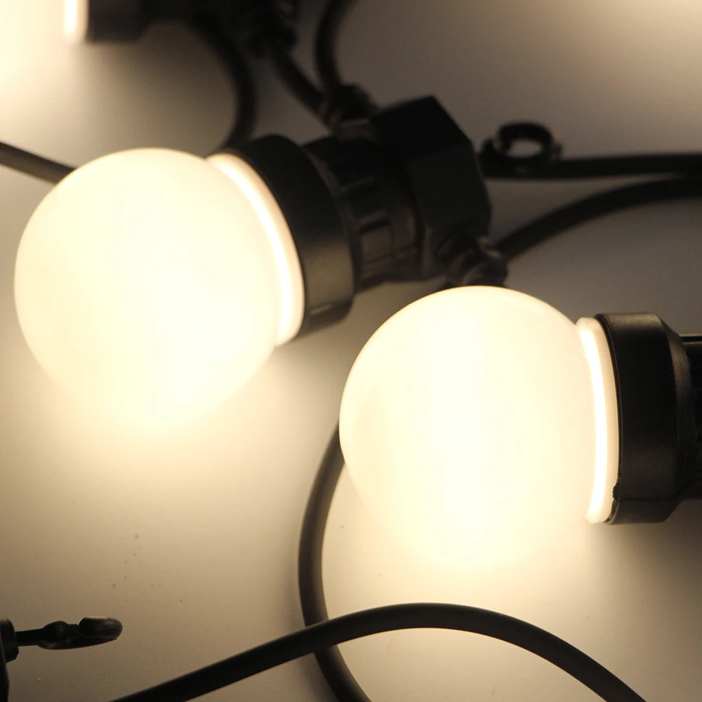 US $27.28 13m Led String Fairy Light Milky Bulb Led Globe Ball String Light Festoon For Outdoor Garden Backyard Wedding Party Patio Decor