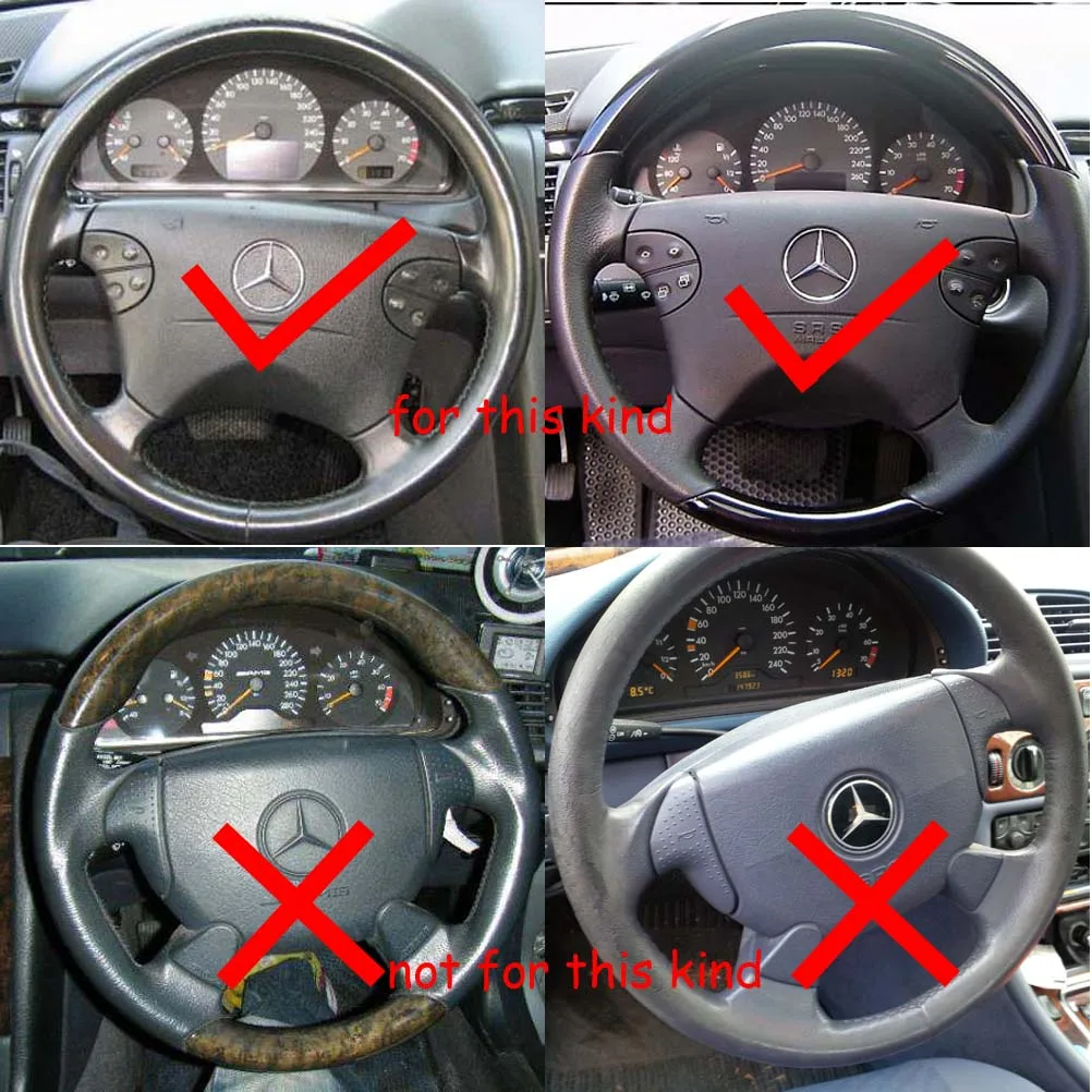 Серый кожаный чехол на руль для Mercedes Benz 00-02 W210 E E320 E430 97-02 W208 C208 A208 CLK CLK320 CLK430 CLK55 AMG