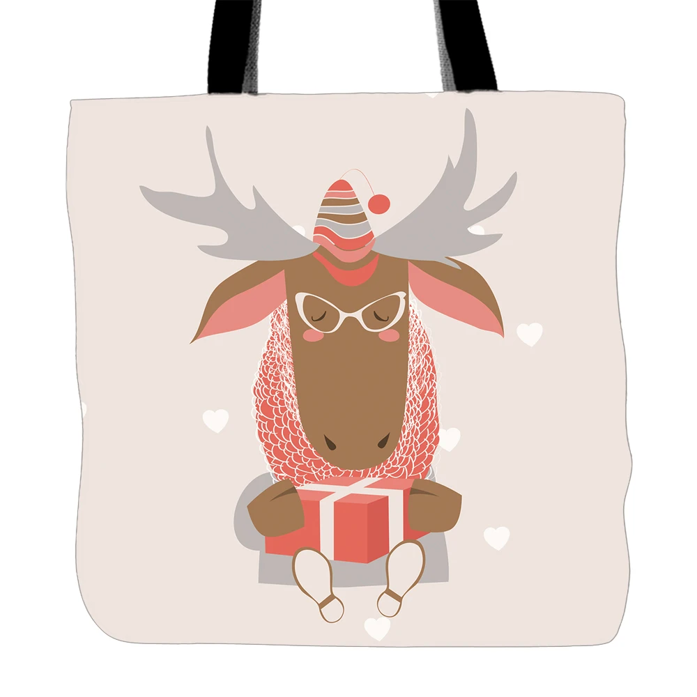 Mr.Deer Printed Tote Bags Double Sided Printing Canvas Handle Bag For