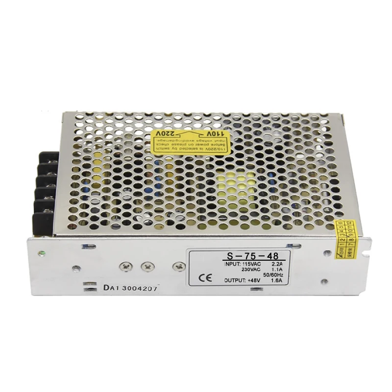 S 75 48 75W 48v 1.5A одиночный выход ac dc импульсный источник питания для светодиодной