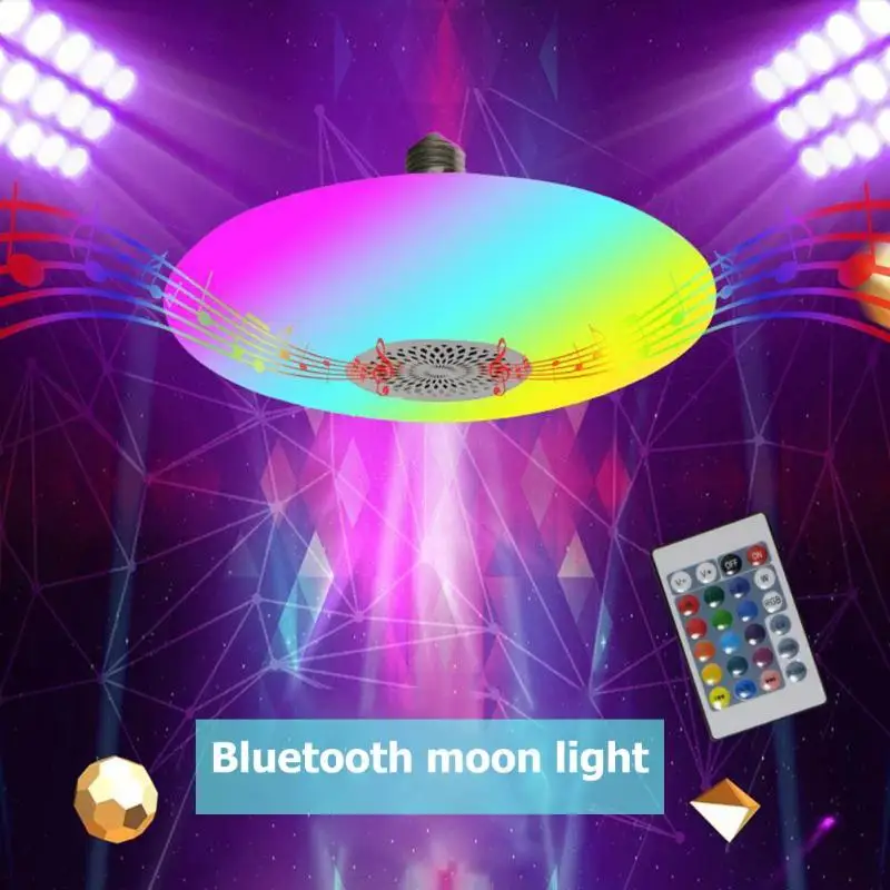 30W RGB Bluetooth Music Light Bulb Ceiling Lamp RC Colorful Home Decor Lamp