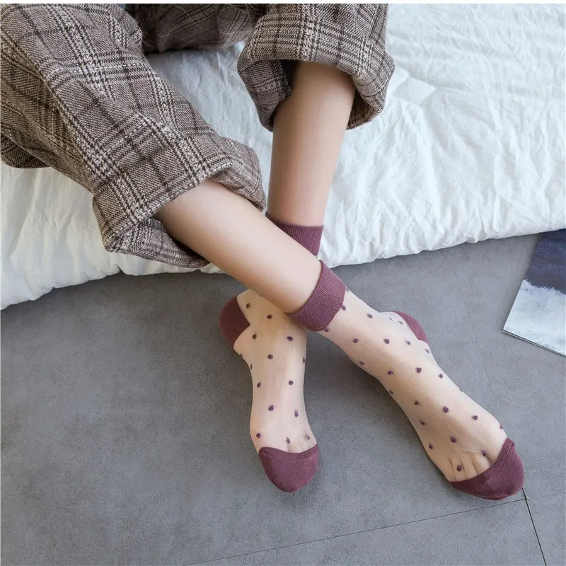 transparent socks dots