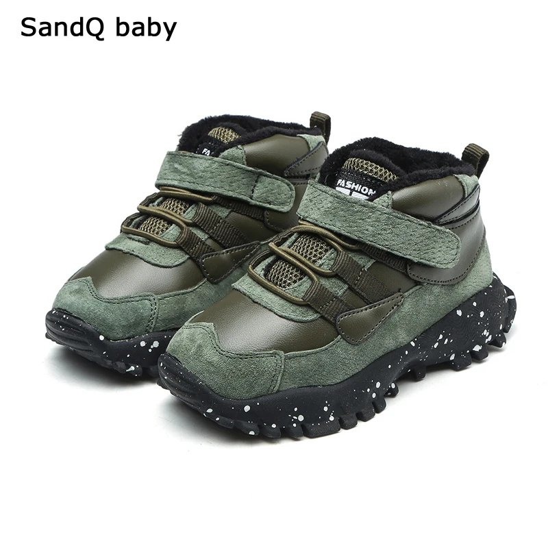 

Children Boots 2019 New Winter Genuine Leather Kids Boots for Boys Girls Breathable Sports Ankle Boots Casual Warm Sneakers