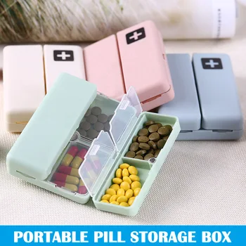 

7 Slots Pills Storage Box Safe Anti-dust Eco-friendly Foldable Portable Pill Supplement Box can CSV