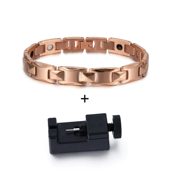 Магнитный браслет Vinterly для влюбленных, мужской браслет из нержавеющей стали, энергетический браслет из розового золота, стальные магнитные браслеты для женщин - Окраска металла: rgm tool