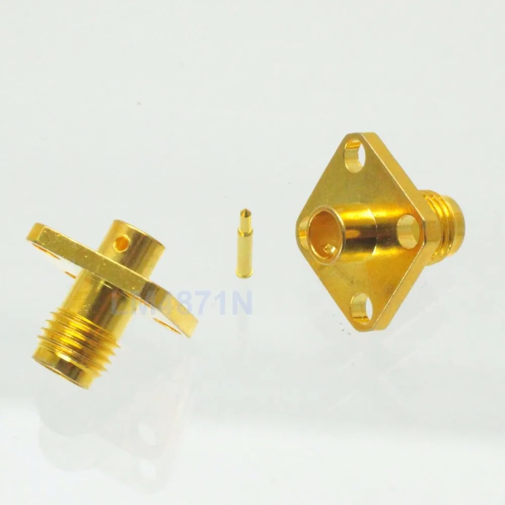 

Connector RP.SMA female plug 4-hole 12.7mm flange solder RG402 0.141" Semi-rigid