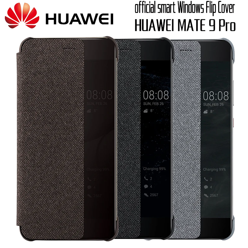 

HUAWEI MATE 9 Pro Case Original Official Smart View Window Flip Canvas Leather Cover Funda Phone Case Huawei Mate 9 Pro 5.5 Inch