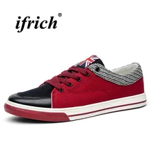 

2018 Canvas Footwear For Men Dark Blue Red Male Young Casual Shoes Hard-Wearing Ankle Canvas Shoes Comfortable Men Flats Shoes