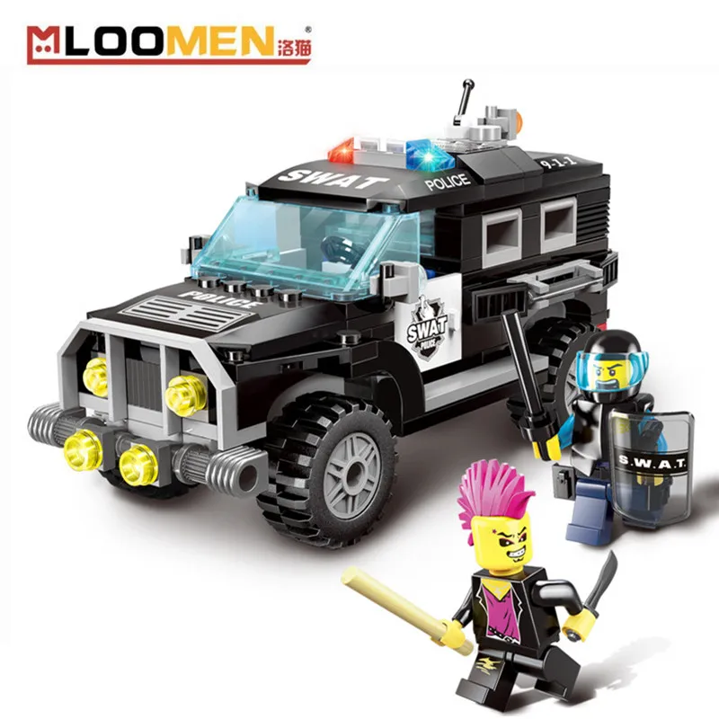 

185pcs SWAT Car Compatibie Legoings Building Blocks Toy Kit DIY Educational Children Christmas Birthday Gifts
