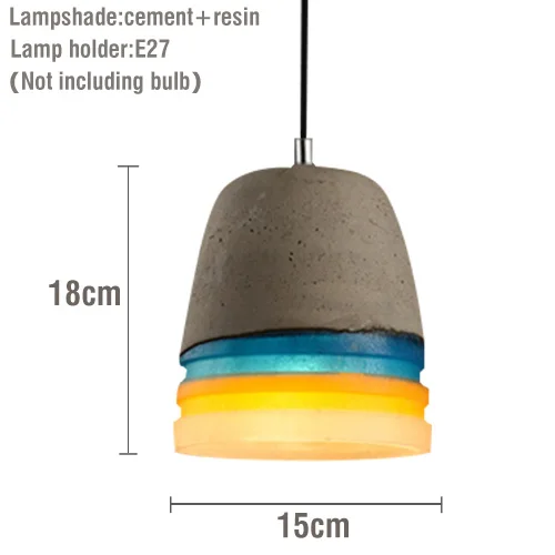 Подвесной светильник для кухни, промышленная лампа, светодиодный цемент, ретро-бар, скандинавский стиль, деко, домашний блеск - Цвет корпуса: A
