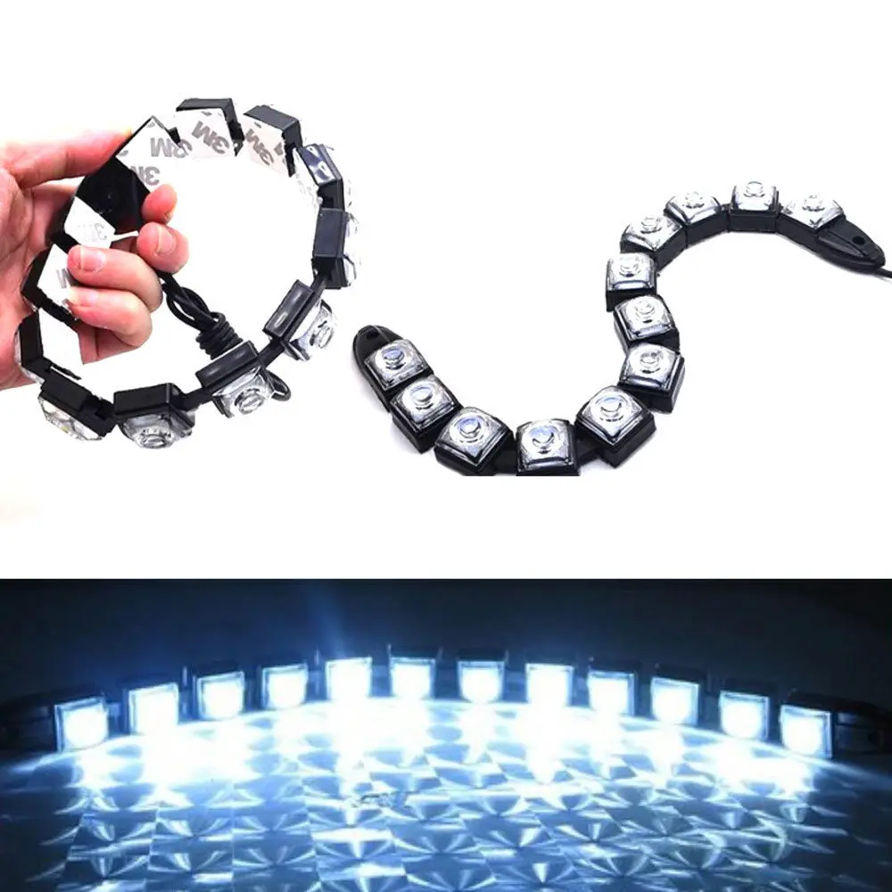 Pair Universal Car DRL 12 LED Flexible Daytime Running Light Driving Daylight Fog Lamp | Автомобили и мотоциклы