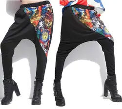 Хороший новый модный бренд Джаз большой крест шаровары женские хип хоп Брюки Европа стиль печати спортивные брюки