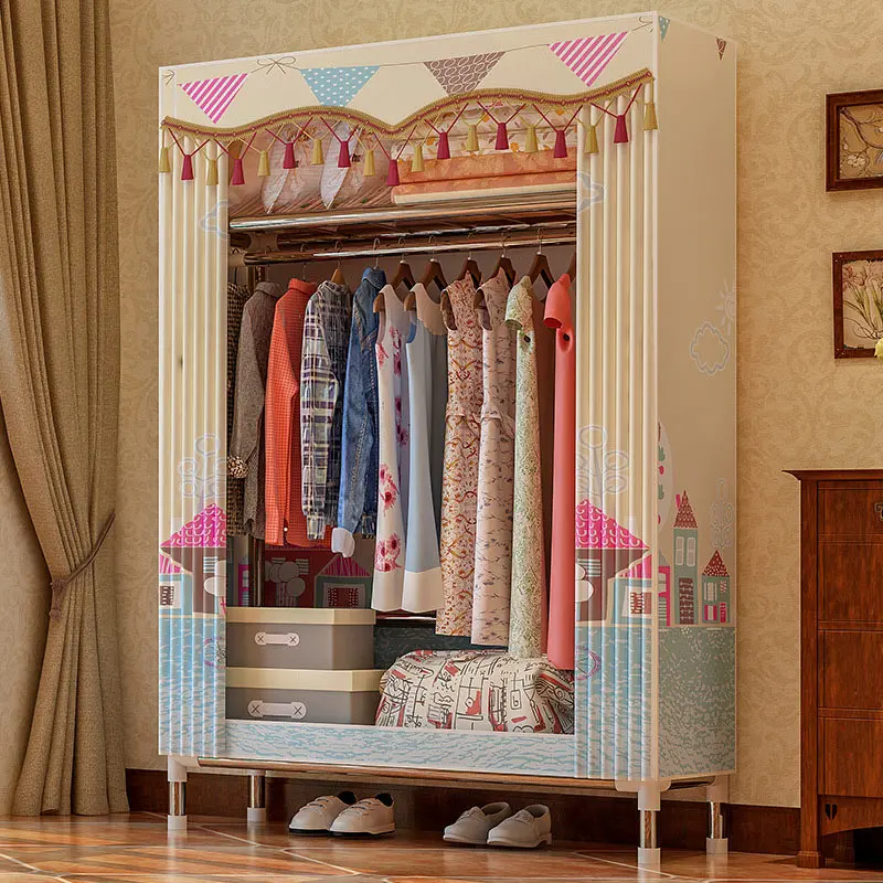 COSTWAY Тканевый шкаф для одежды тканевый складной портативный шкаф для хранения спальня мебель для дома armario ropero muebles - Цвет: 03
