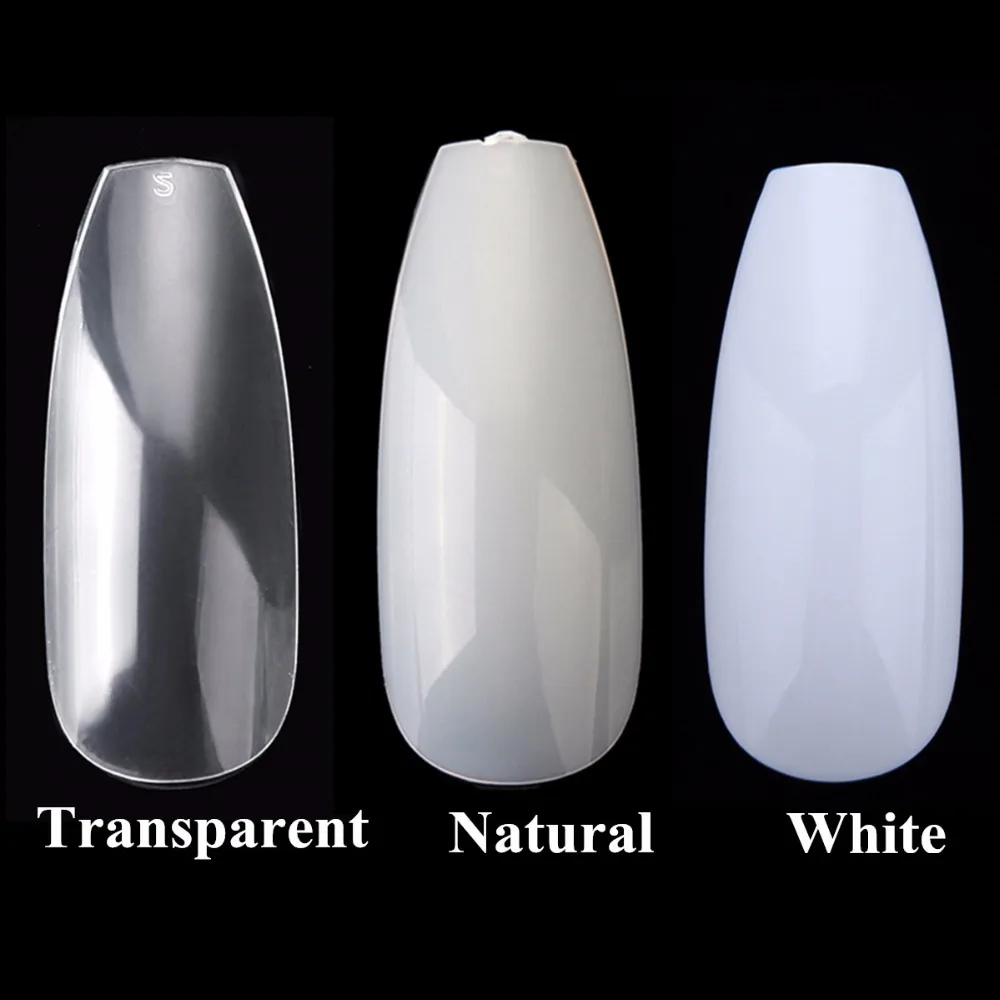Dicas da Arte do Prego Makartt Bailarina Prego Dicas Caixão Unhas Falsas Claro Natural 500 Pçs Capa Completa Manicure 10 Pacotes 2 claro natural 500 pçs dicas da arte