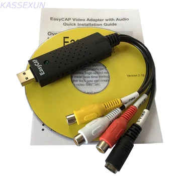 

2017 new VHS video audio capture,convert analog RCA video audio to digital format, save in pc for Windows7 32bit, Free shipping