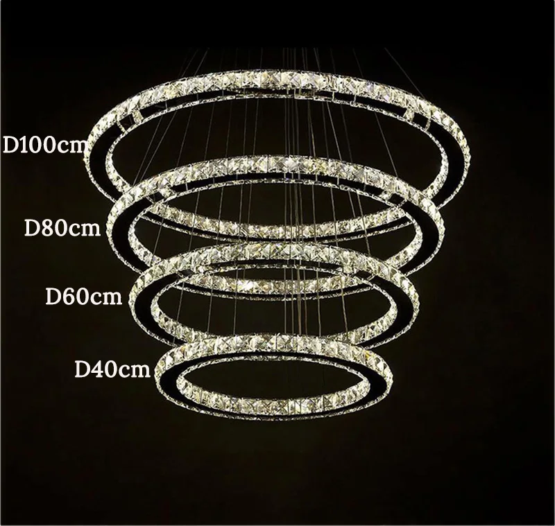 4 кольца светодиодный хрустальные люстры круглые люстры с кольцами современный светодиодный фонарь хрустальная лампа для гостиной от
